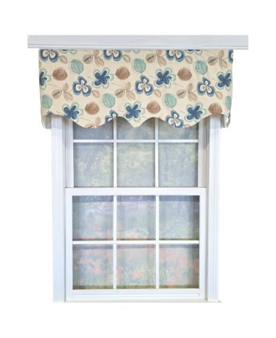 RLF Home 100% Cotton Jolly Glory  Fully lined Windows Rod Pocket Valance 50" x 16"  Cream