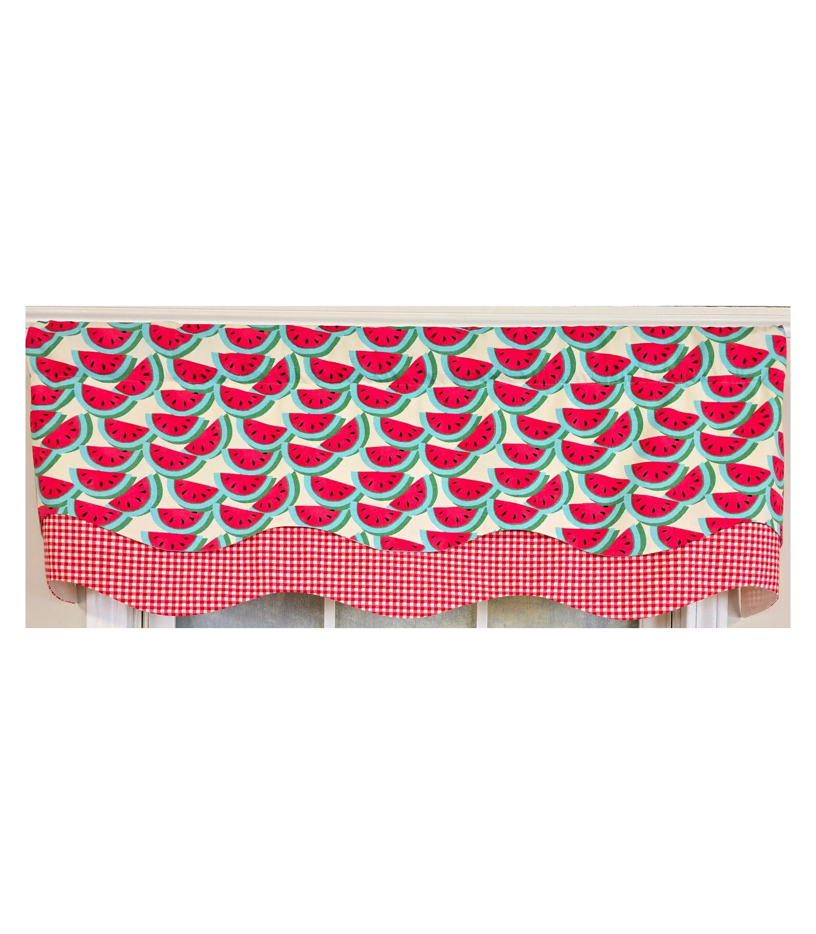 RLF Home 100% Cotton Sandias Glory  Fully lined Windows Rod Pocket Valance 50" x 16"