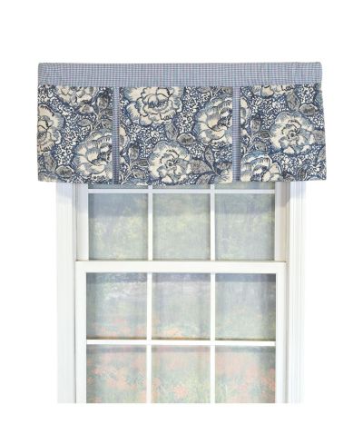 RLF Home декоративная занавеска Peony Ball Pleated, 50" x 17", Blue