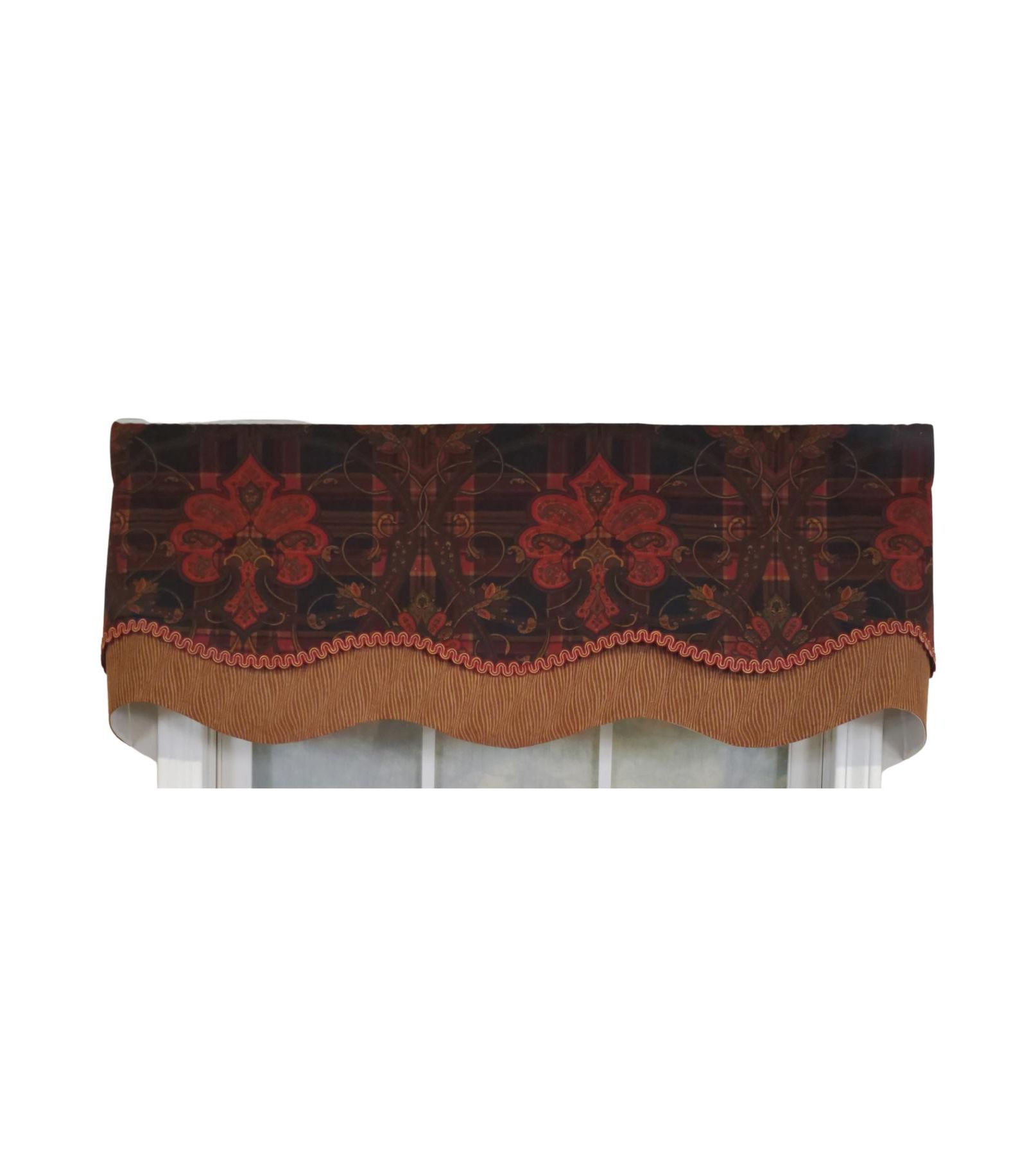 RLF Home 3" Rod Pocket High Quality Fabric Espadas Glory Valance for Windows