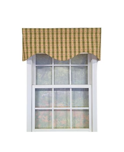 RLF Home Валанс из 100% хлопка Cherry Plaid Green 50" x 17"