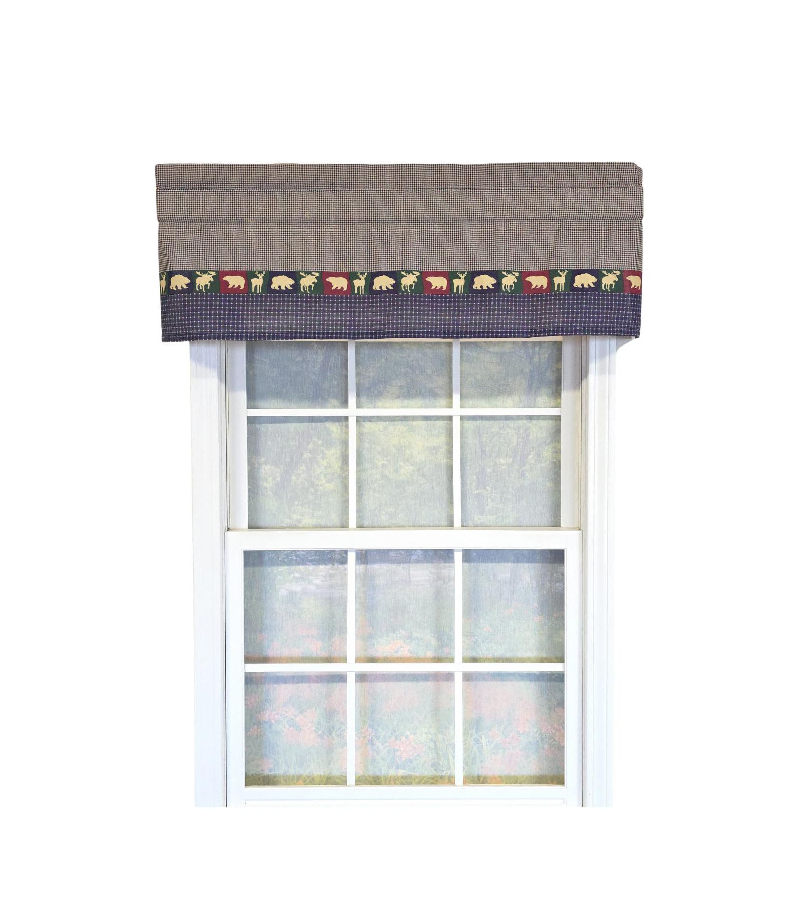 RLF Home 100% Cotton Cabin Tailored  Fully lined Windows Rod Pocket Valance