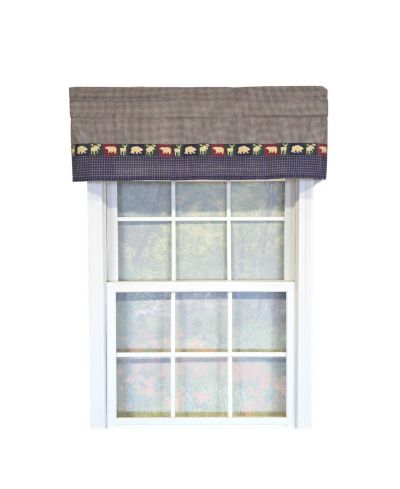 RLF Home 100% Cotton Cabin Tailored  Fully lined Windows Rod Pocket Valance