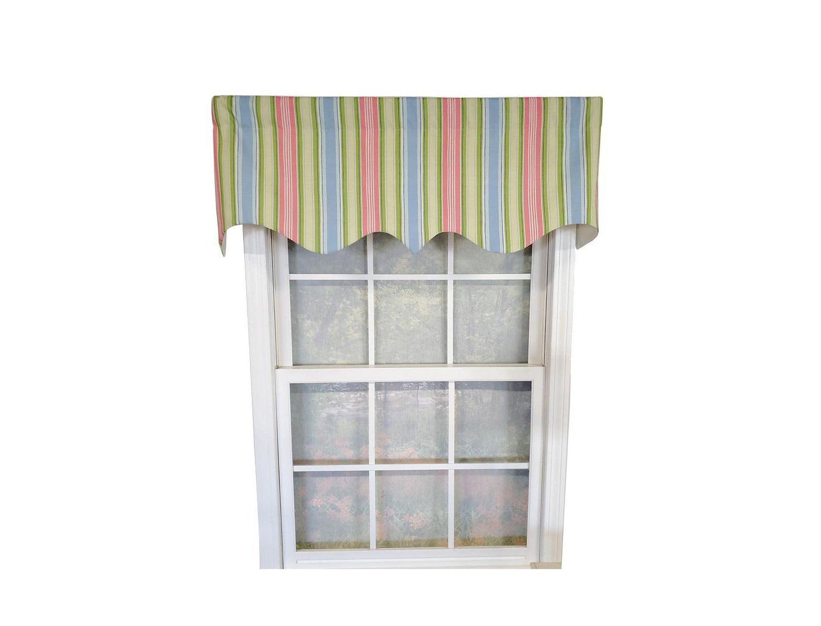 RLF Home Bay Stripe Regal Lining Luxurious and Elegant Window Treatment Valance 50" x 17"