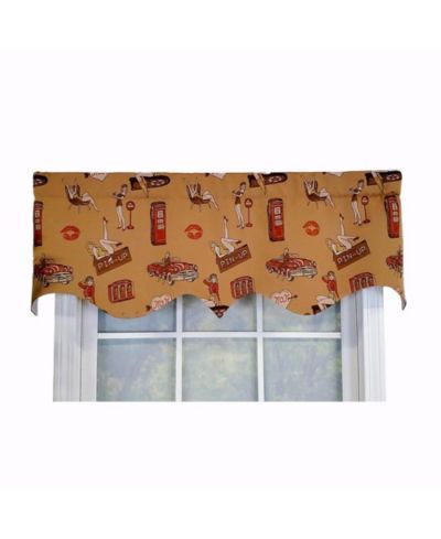 RLF Home Классический оконный ламбрекен в стиле Pin-Up, светлый дуб, 50" x 17"