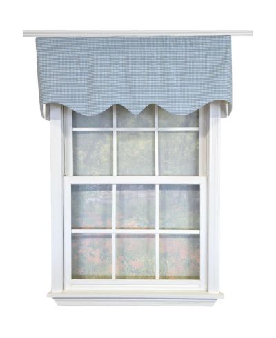 RLF Home хлопковая занавеска в клетку Shepherd Check с подкладкой 50" x 17" синяя