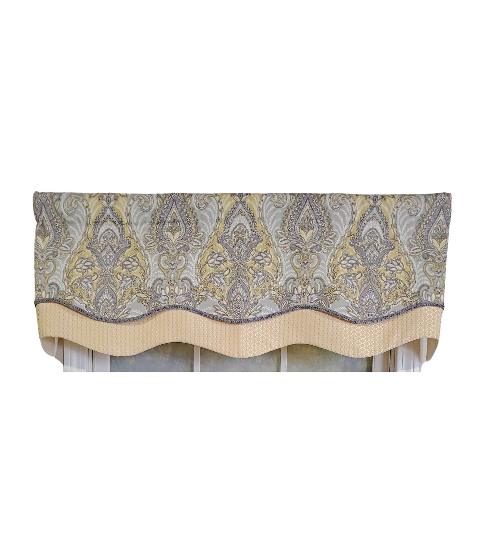 RLF Home 3" Rod Pocket High Quality Fabric Nobility Glory Valance for Windows 50" x 16" Gary