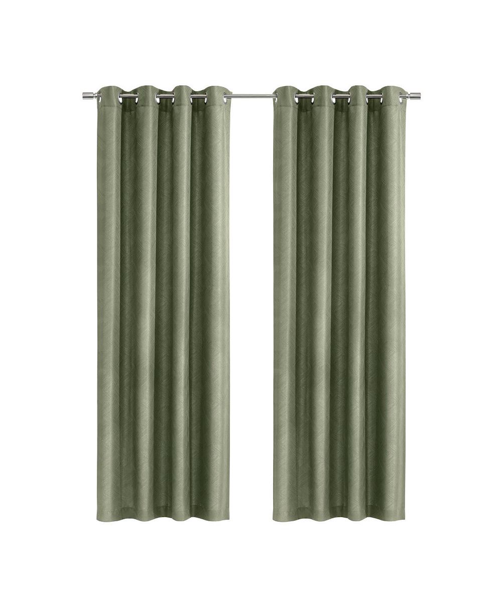 Habitat Abstract Light Filtering Energy Efficeint Grommet Curtain Panel for Windows Green