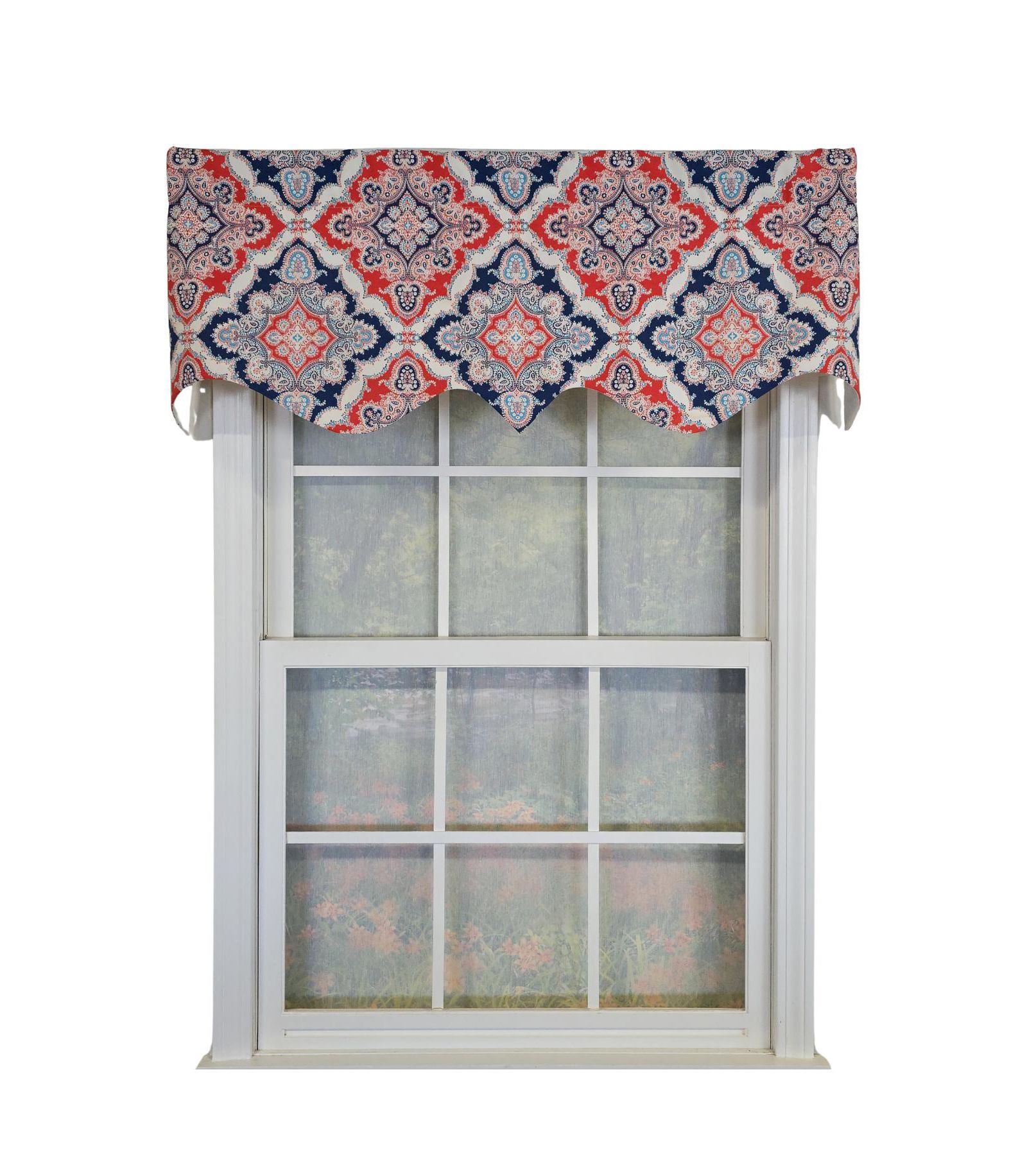 RLF Home 100% Cotton Coventry Regal  Fully lined Windows Rod Pocket Valance 50" x 17"