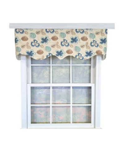 RLF Home 100% Cotton Jolly Regal  Fully lined Windows Rod Pocket Valance 50" x 17"  Cream