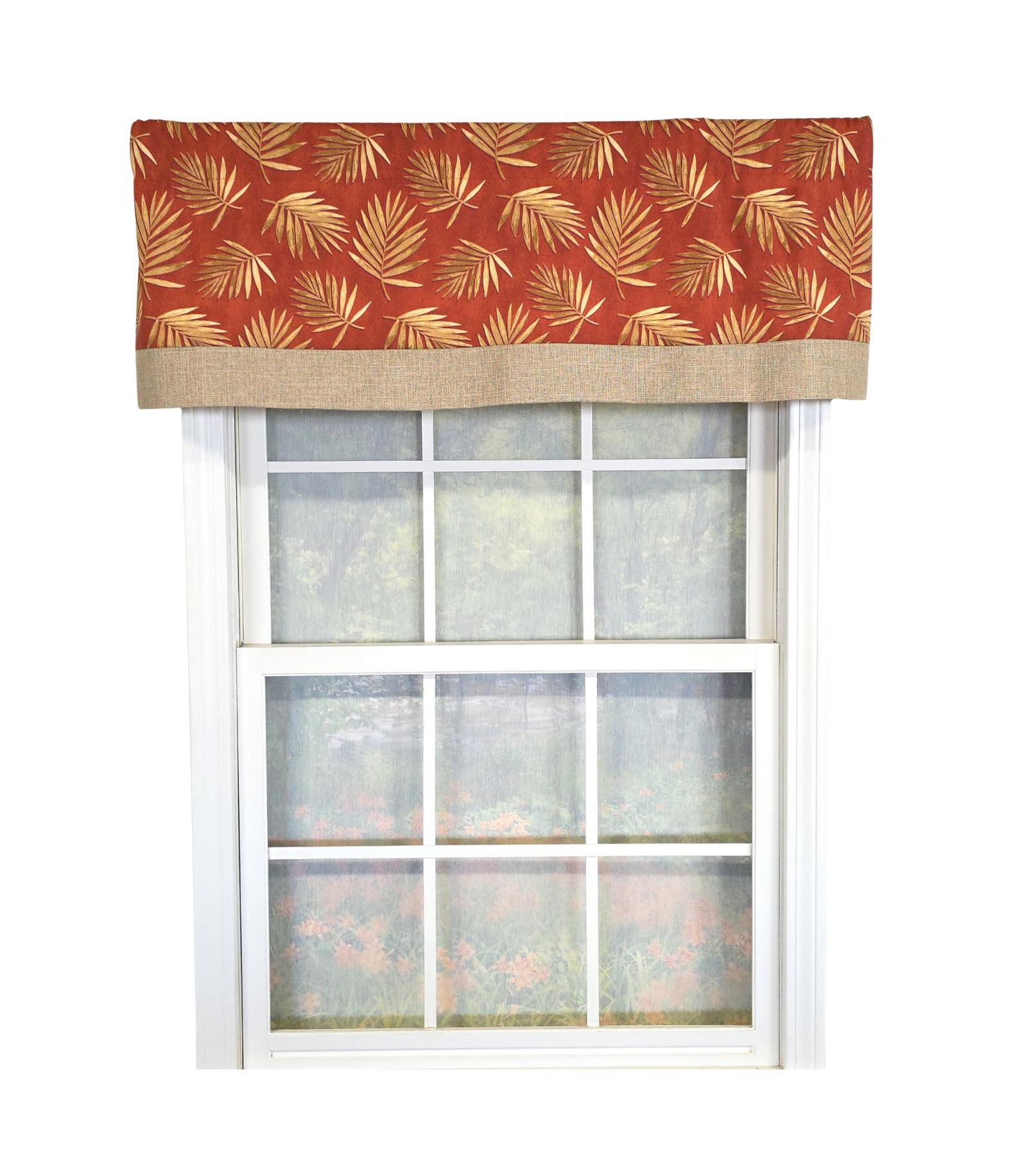 RLF Home 100% Cotton Hawthorn Banded With Poly/Cotton Ivory lining Rod Pocket Valance
