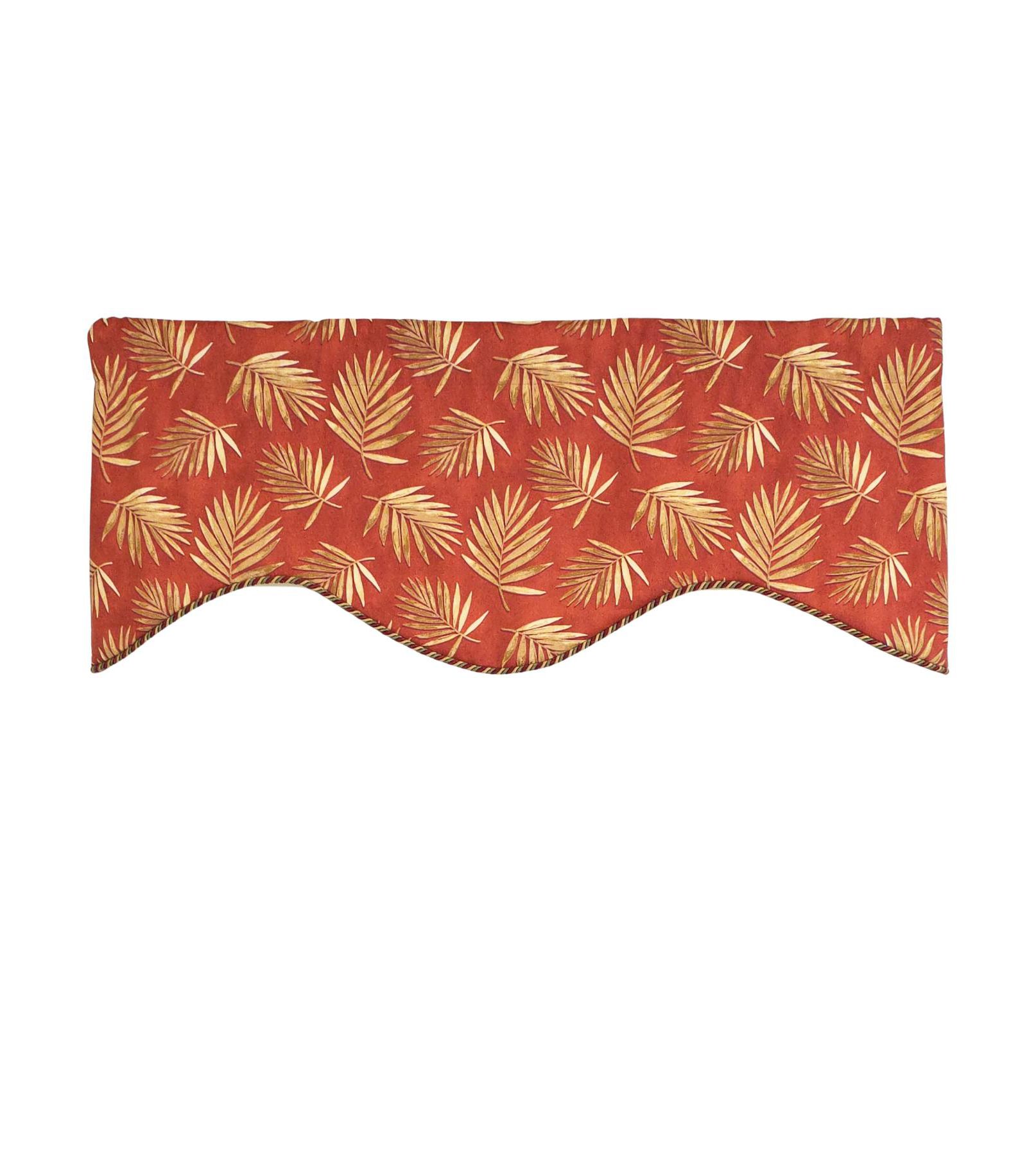RLF Home 100% Cotton Hawthorn Cornice с Poly/Cotton Ivory lining Rod Pocket Valance 50" x 17" Red