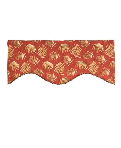 RLF Home 100% Cotton Hawthorn Cornice с Poly/Cotton Ivory lining Rod Pocket Valance 50" x 17" Red