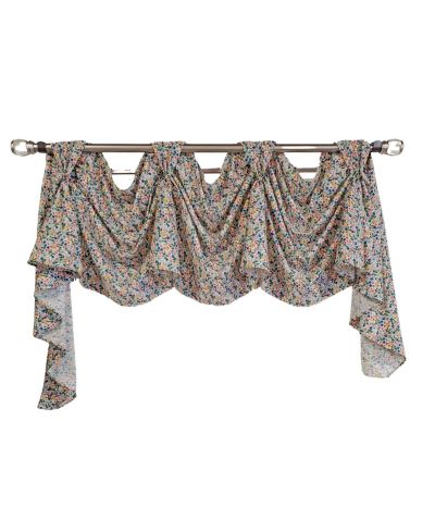 RLF Home 3" Rod Pocket High Quality Fabric Petite Flower 3-S Victory Swag for Windows 54" x 15" Multi