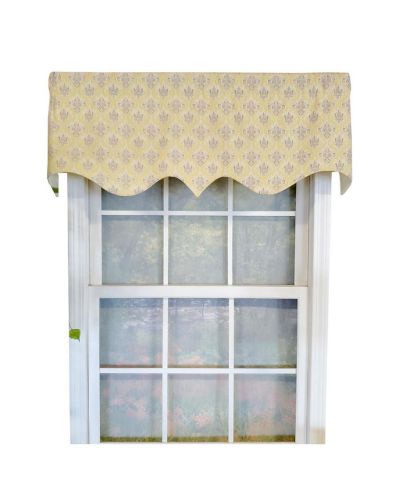 Декоративная занавеска RLF Home Aliki Regal 3" Rod Pocket Lining Luxurious and Elegant Window Treatment Valance 50" x 17"