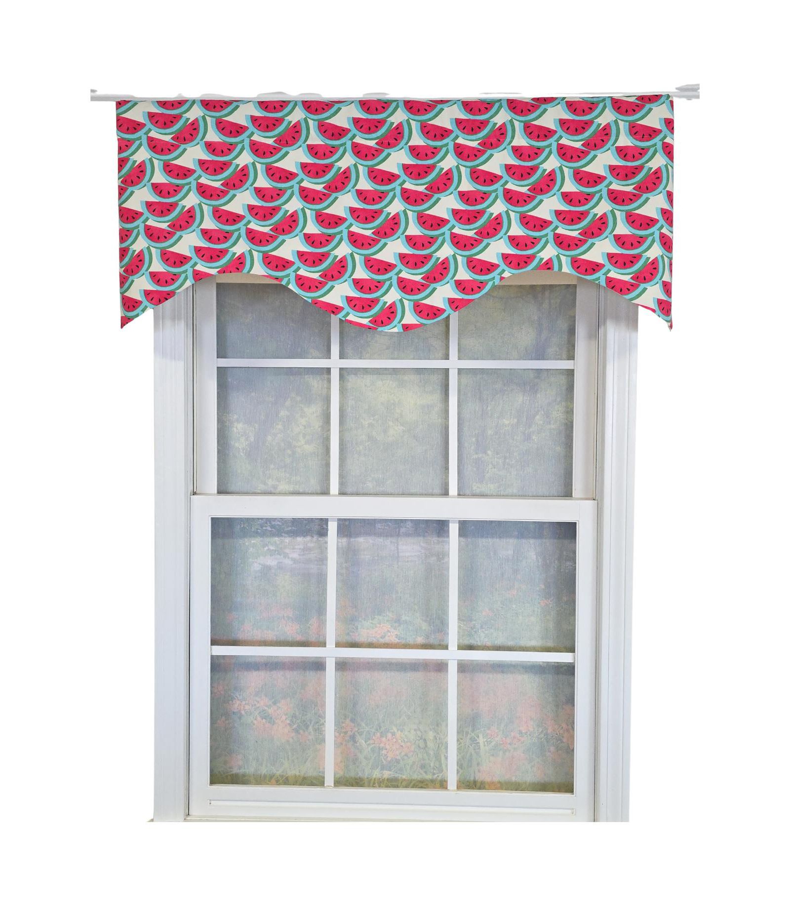RLF Home Sandias Cornice Valance - 100% Cotton with Ivory Lining 50" x 17"  Cream