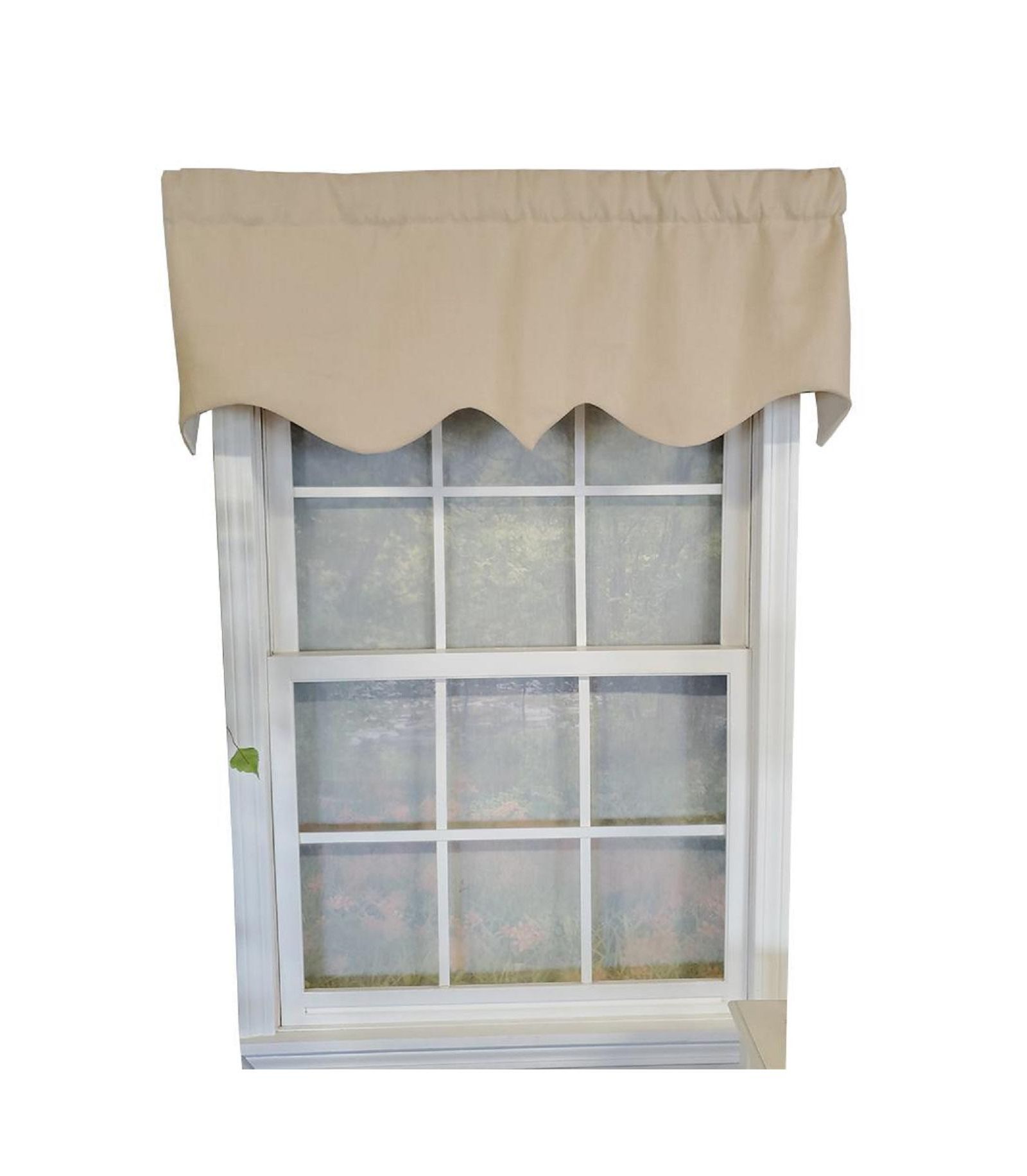 RLF Home Slub Duck Regal 3" Rod Pocket Lining Luxurious и Elegant Window Treatment Valance 50" x 17" Khaki