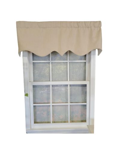 RLF Home Slub Duck Regal 3" Rod Pocket Lining Luxurious и Elegant Window Treatment Valance 50" x 17" Khaki