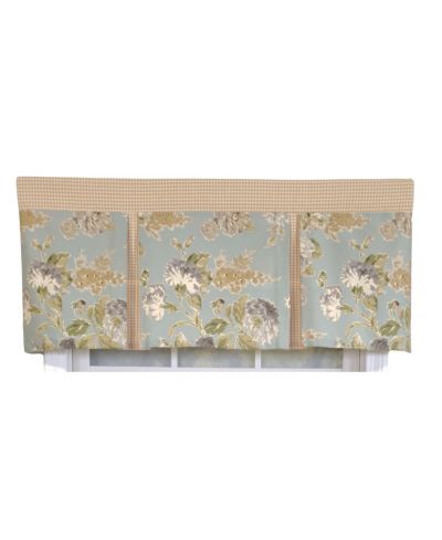 RLF Home декоративная занавеска для окон с цветочным принтом, 50" x 16", Blue