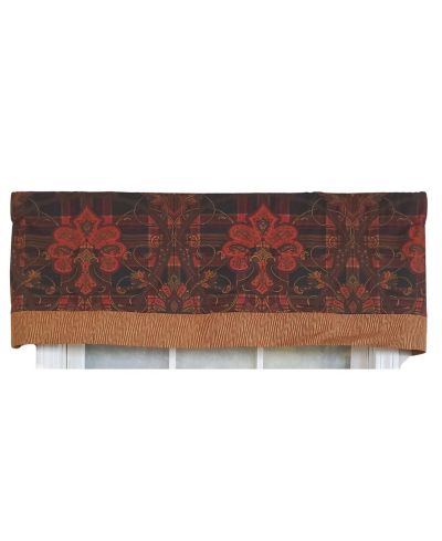 RLF Home 3" Rod Pocket High Quality Fabric Espadas Banded Valance for Windows 50" x 16"