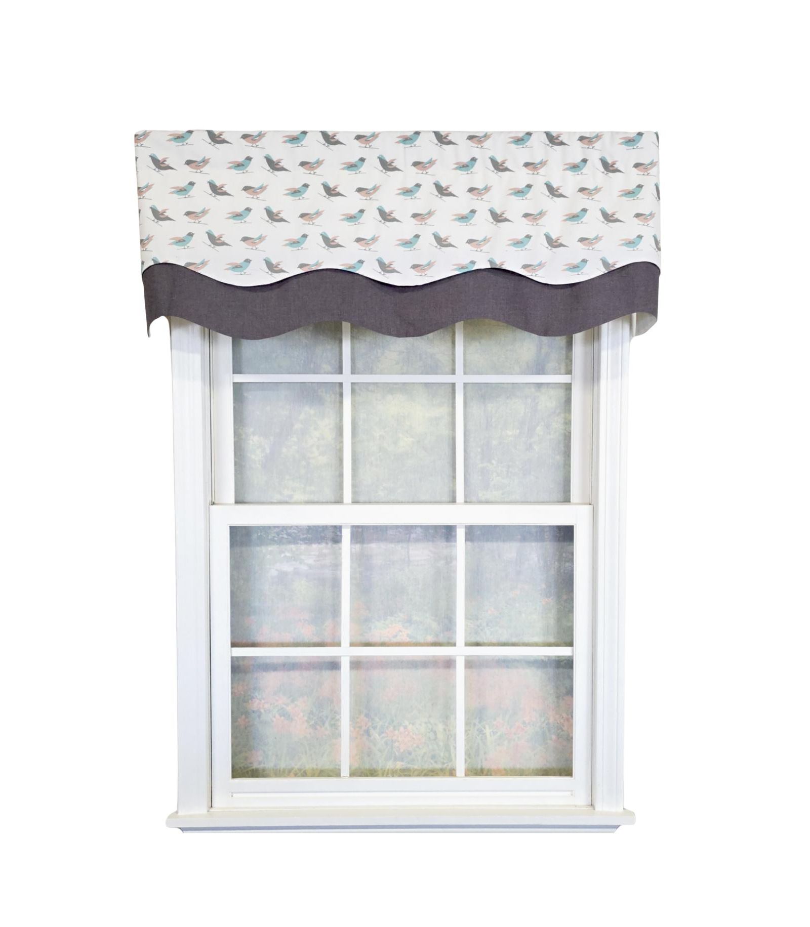 RLF Home 100% Cotton Avian Glory Fully lined Windows Rod Pocket Valance 50" x 16"