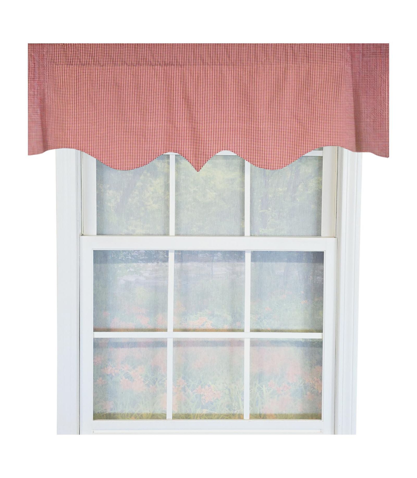 RLF Home 100% Cotton Gingham Regal With Poly/Cotton Ivory lining Rod Pocket Valance