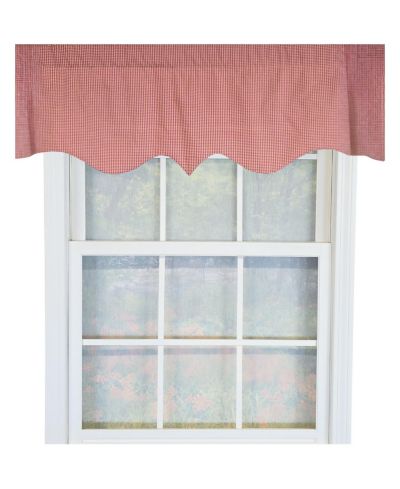 RLF Home 100% Cotton Gingham Regal With Poly/Cotton Ivory lining Rod Pocket Valance