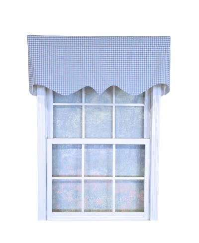 Занавеска RLF Home 100% Cotton Gingham Regal, синяя, 50" x 17"