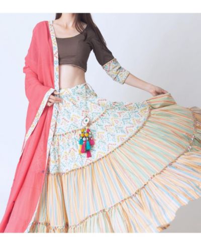 Многослойное платье Chaniya Choli от RAAS для женщин, разноцветное