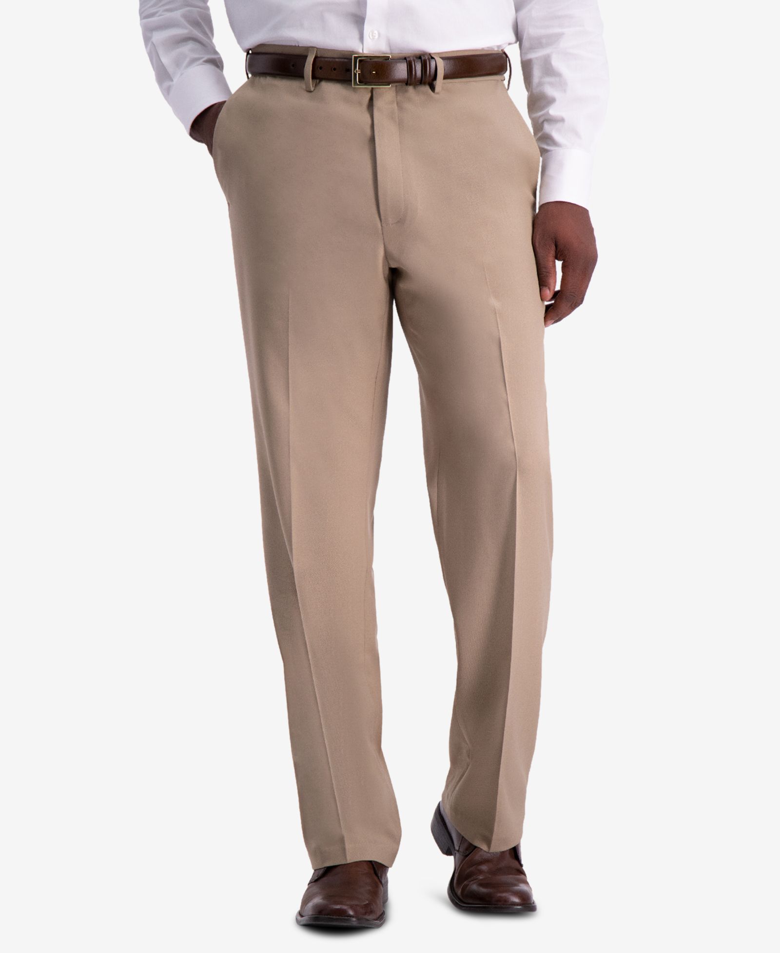 Haggar Мужской Premium Comfort Stretch Classic-Fit Solid Flat Front Dress Pants