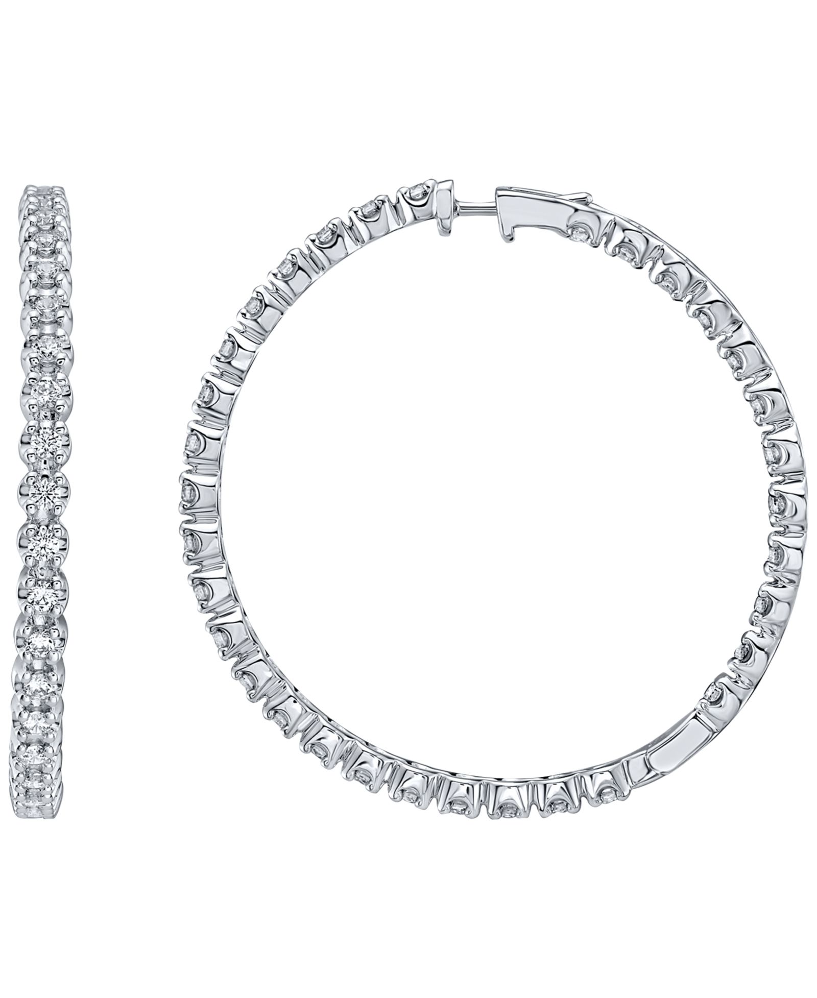 Серьги Macy's с белыми бриллиантами (2 ct. t.w.) в белом золоте 10k