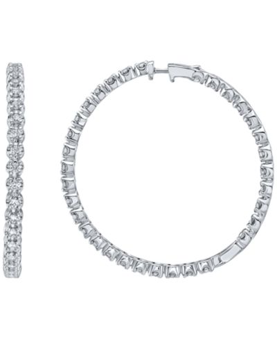 Серьги Macy's с белыми бриллиантами (2 ct. t.w.) в белом золоте 10k