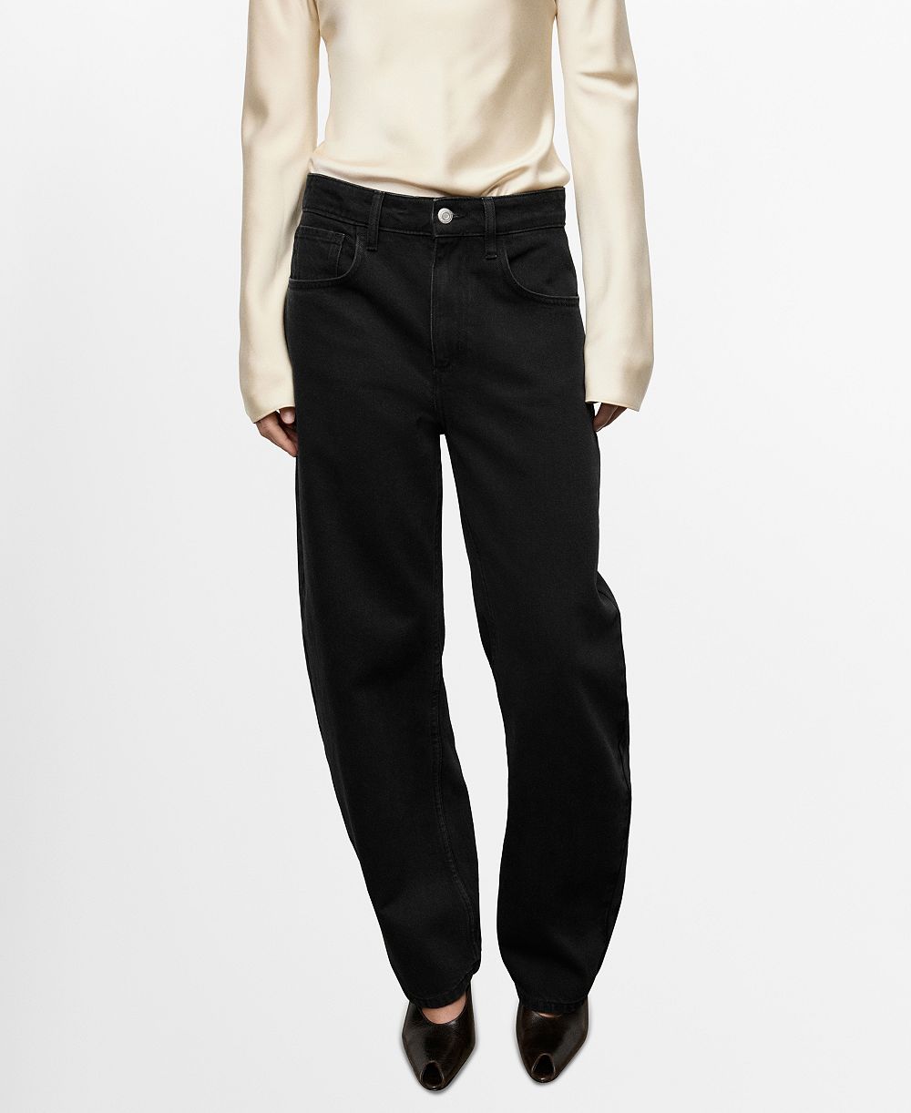 Mango Women's High-Waisted Barrel Jeans