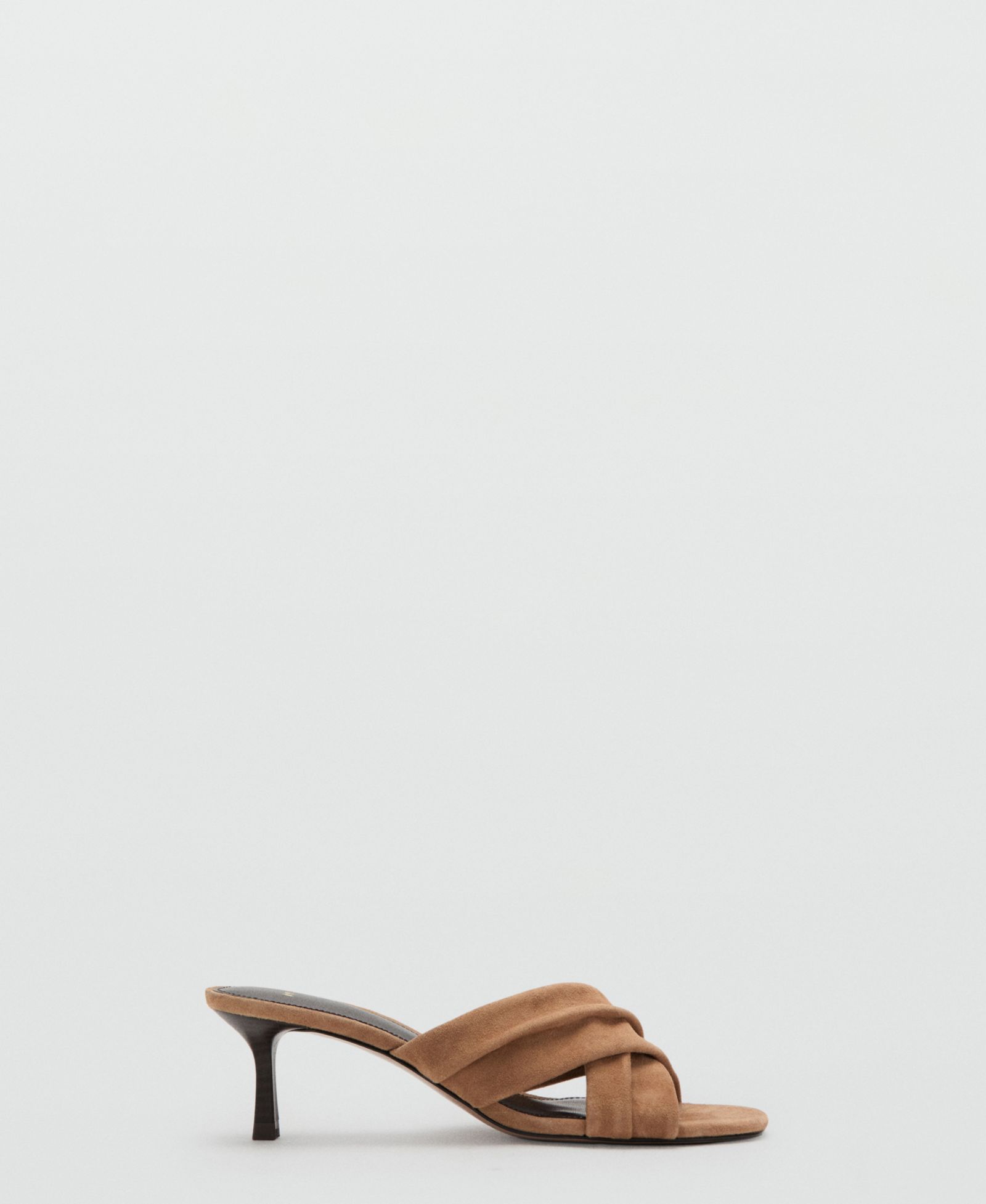 Mango Women's Crossed Straps Suede Leather Sandals