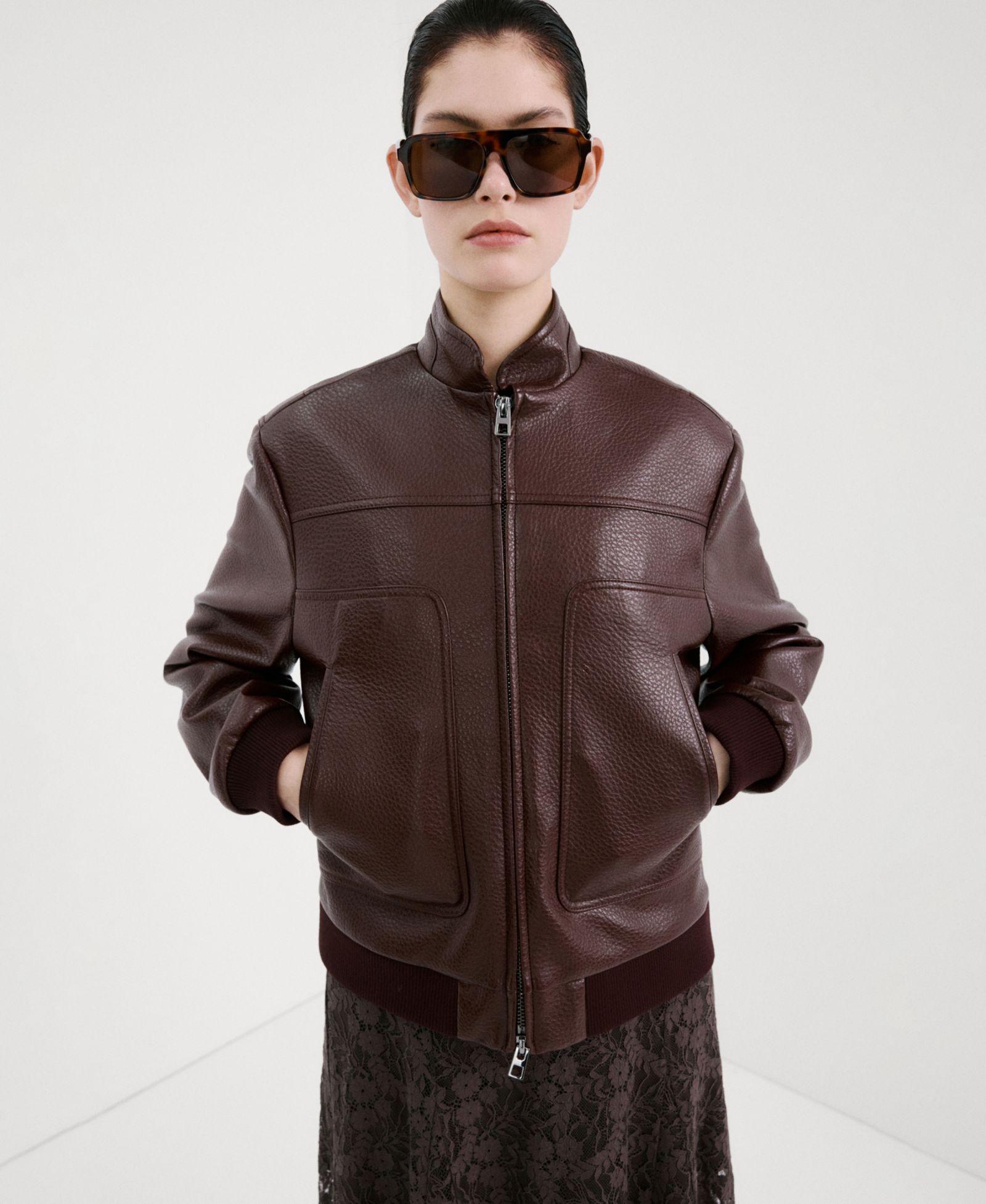 Mango Women's Pockets Collarless Jacket