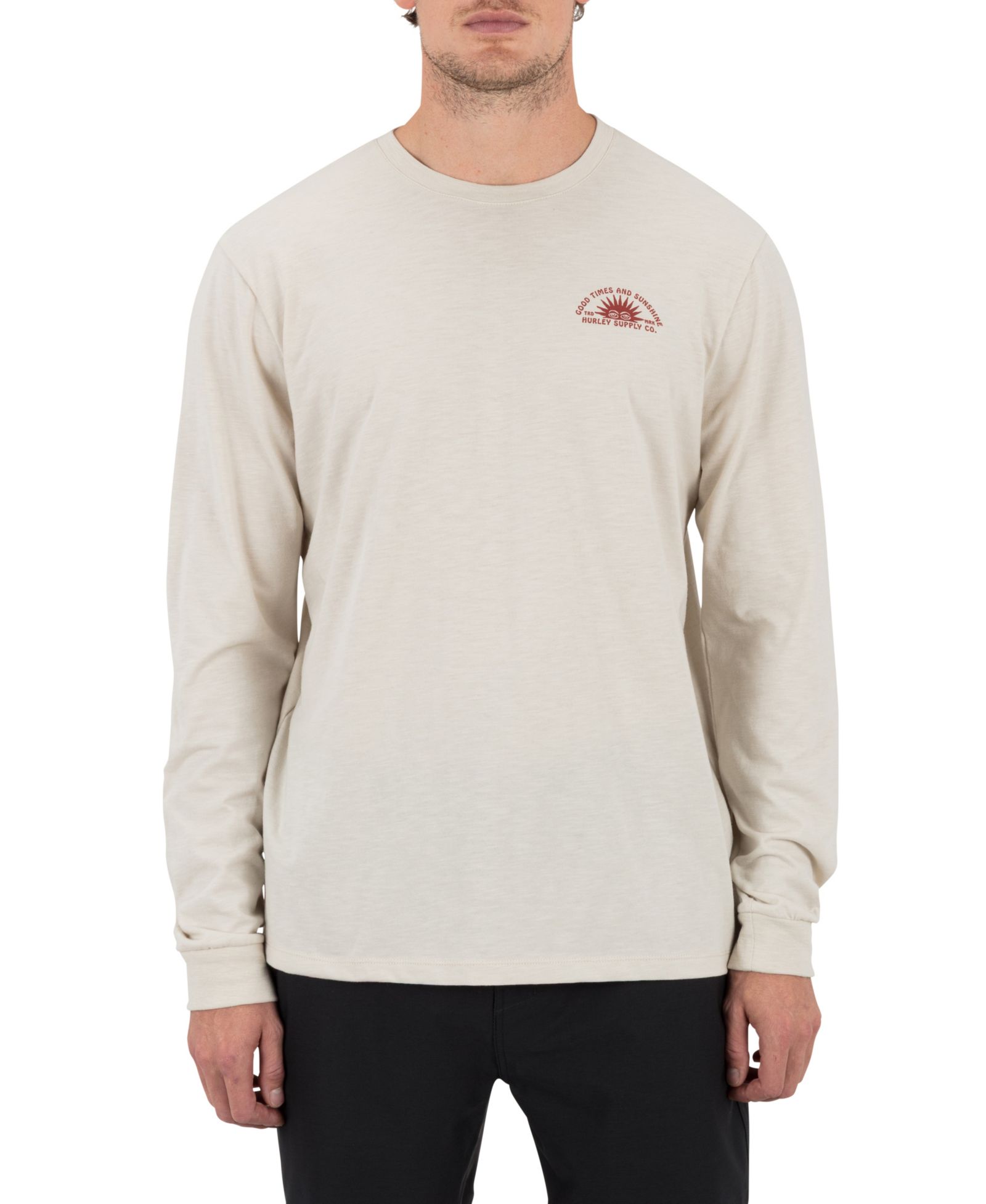 Hurley Мужской Sunshine Slub Crewneck Long-Sleeve T-Shirt