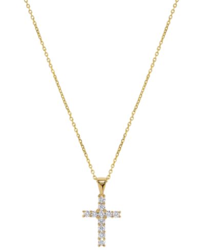 Подвеска Diamond Cross в 14k Yellow Gold