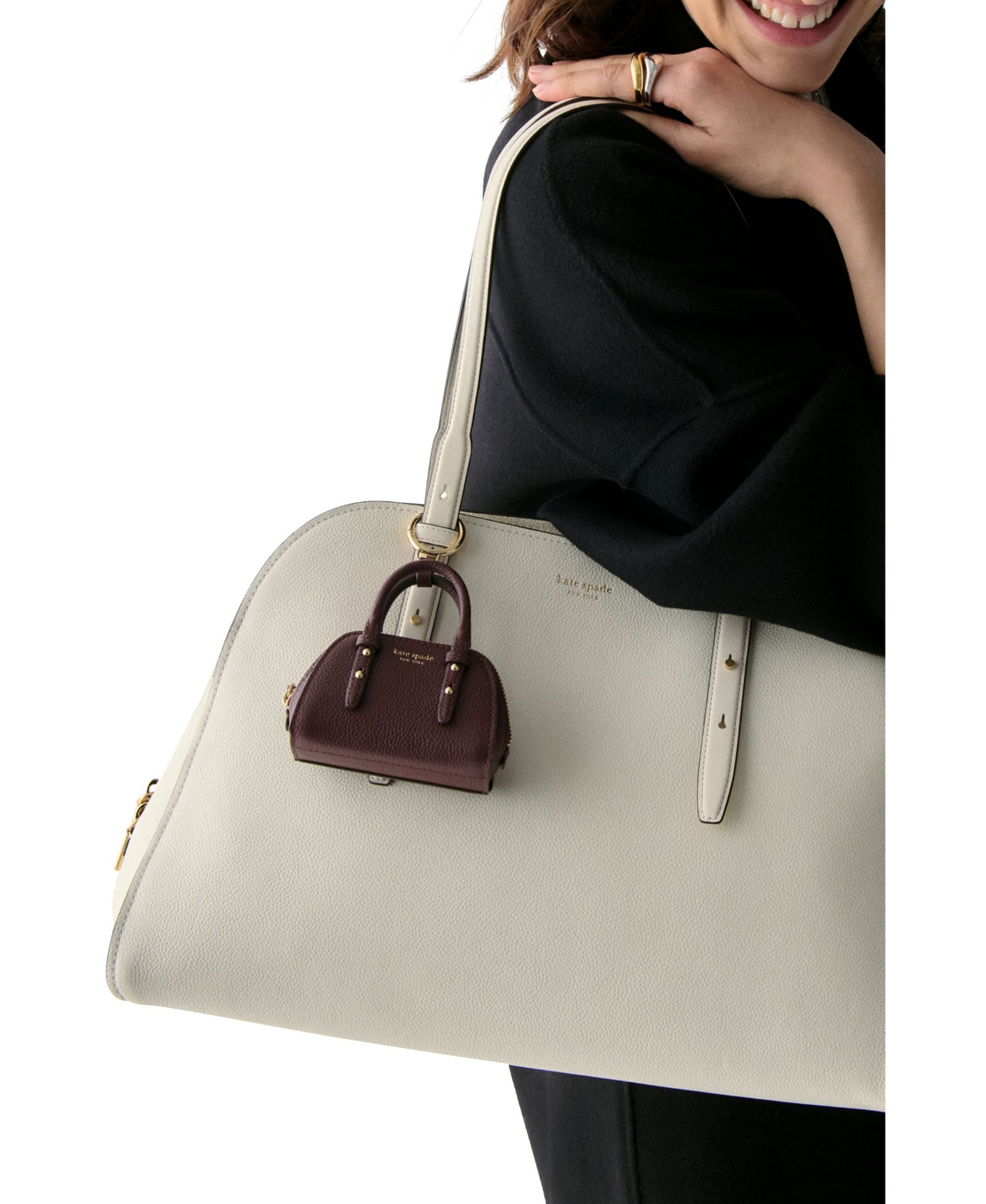 Брелок для сумки kate spade new york, из зернистой кожи Nano Carryall