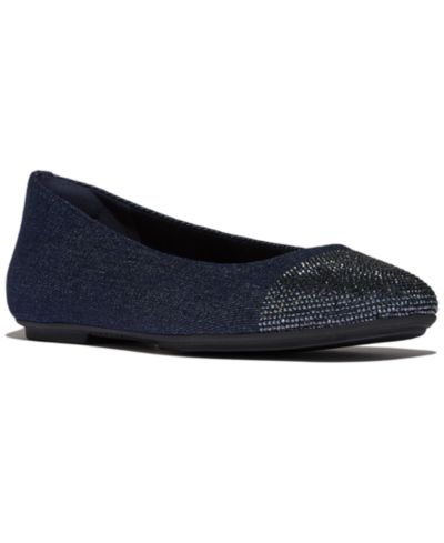 FitFlop Women's Delicato балетки из денима с кристаллами