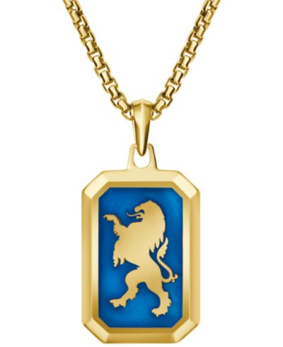 Мужской кулон Bulova Crest of Bohemia Lion, позолоченный