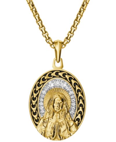 Мужской золоченый кулон Blessed Mary от Bulova
