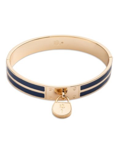 Lauren Ralph Lauren Золотистый браслет-бэнгл с замком-падок
