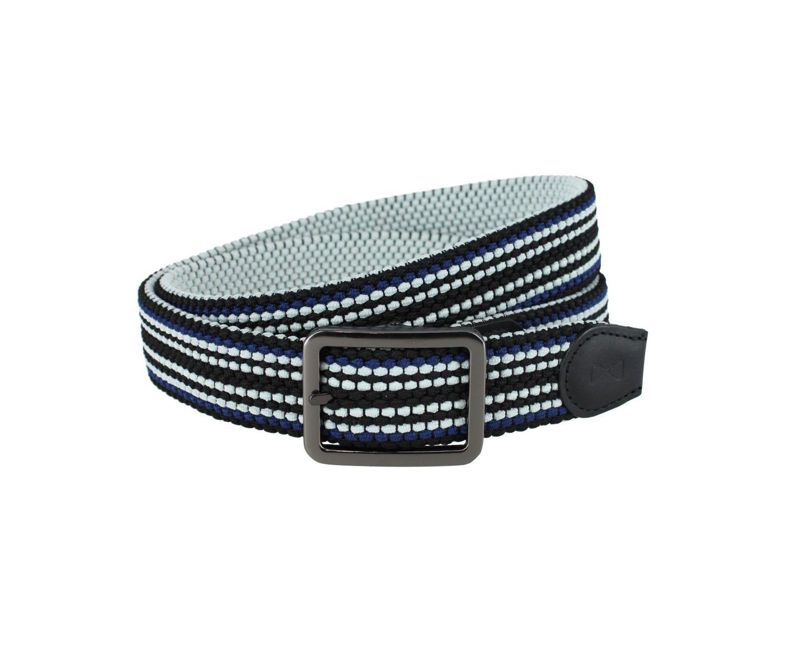 TRAFALGAR Men's Alejandro Black Stripes and White Reversible Braided 35MM Golf Belt