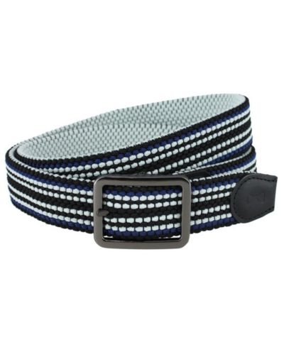 TRAFALGAR Men's Alejandro Black Stripes and White Reversible Braided 35MM Golf Belt