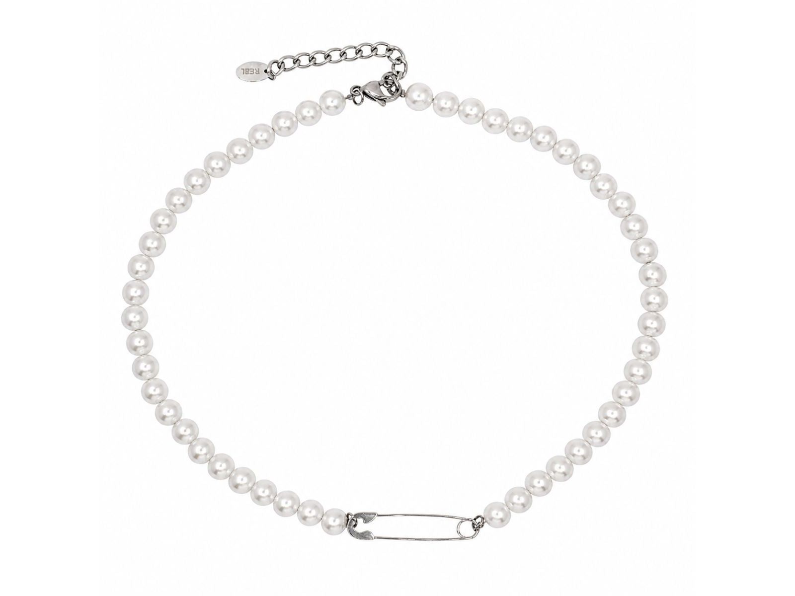 Ожерелье Rebl Jewelry с жемчугом и застежкой-булавкой из нержавеющей стали