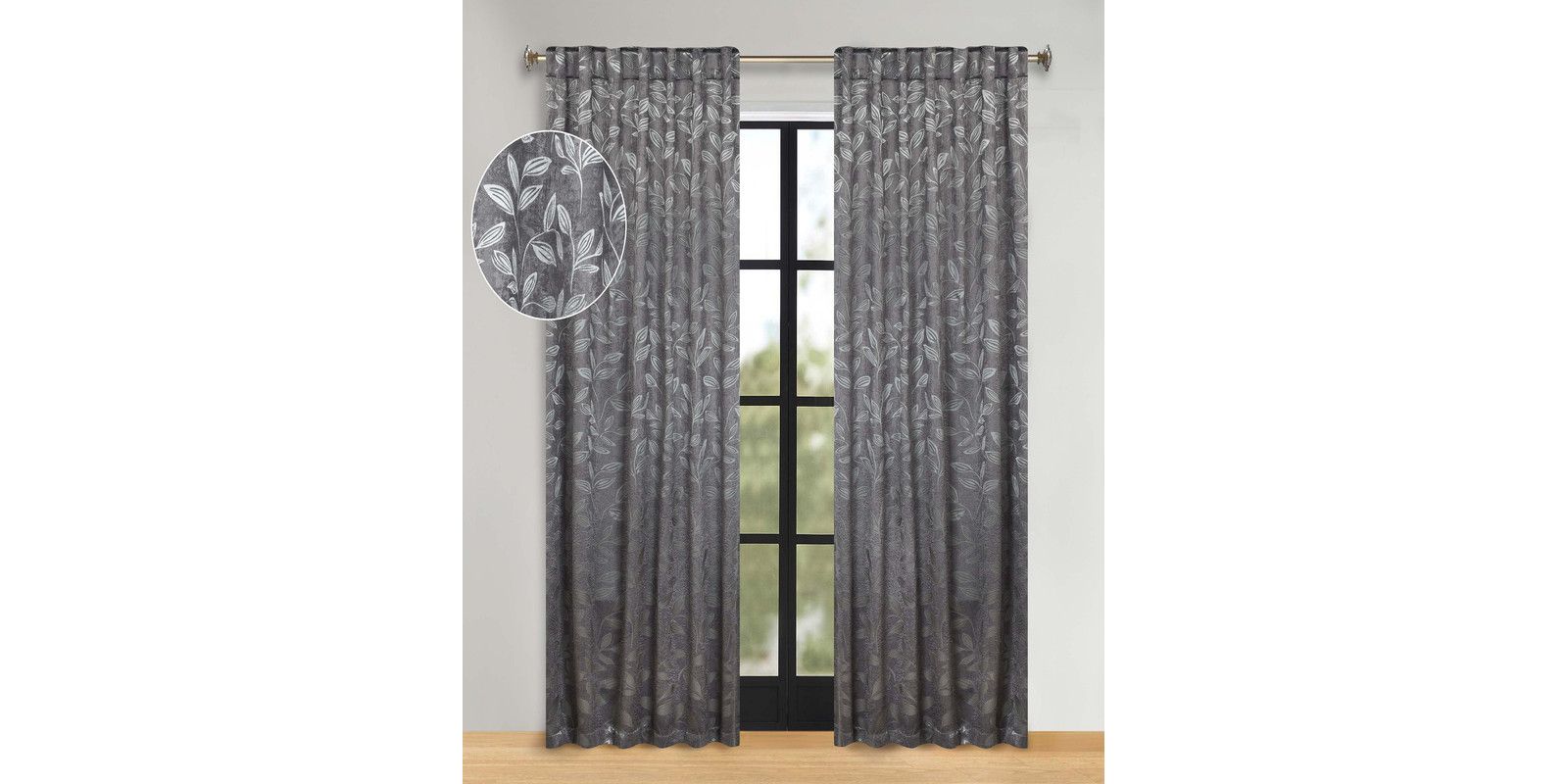 Superior светонепроницаемые шторы с декоративными петлями, Washable Leaves