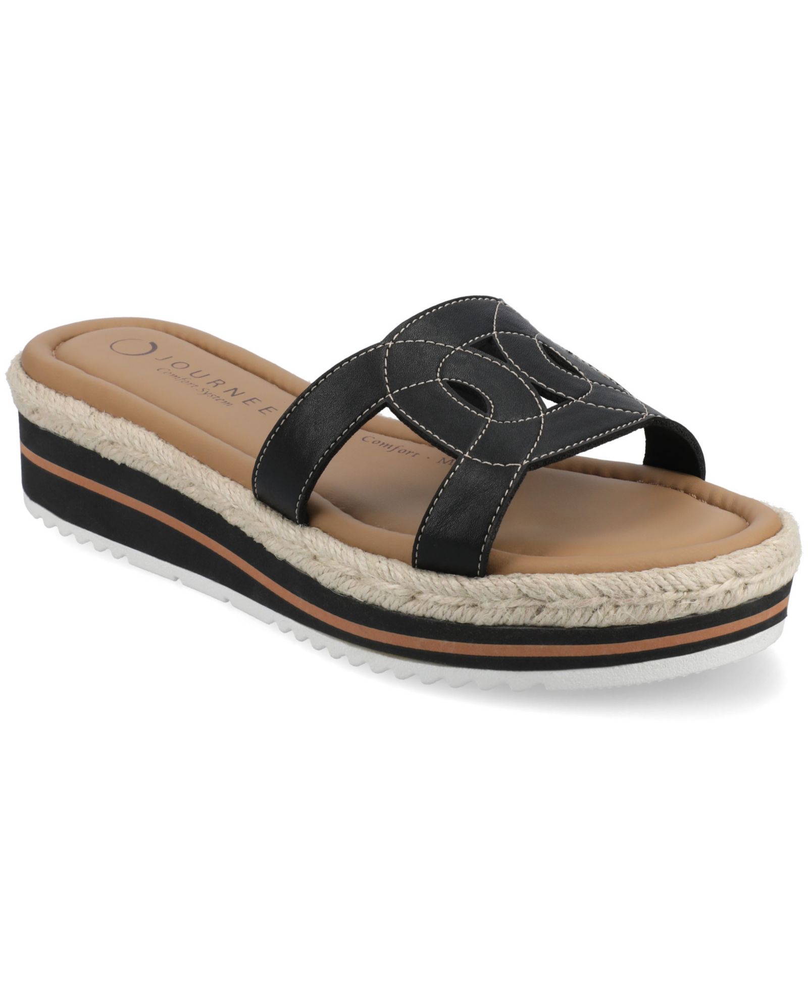 Journee Collection Women's Rosalinda Platform Espadrille Flat Sandals