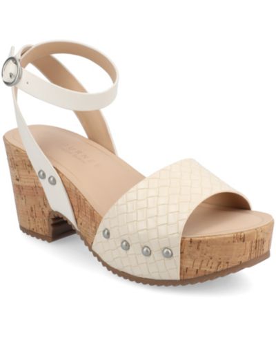 Journee Collection Women's Vanessa Cork Heel Dress Sandals