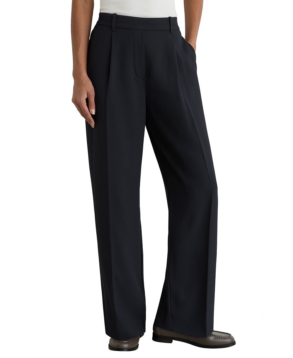 REISS Women's Eden Elasticated-Waist Wide-Leg Lightweight-Twill Trousers