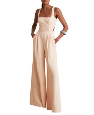 REISS Women's Dion Wide-Leg Cut-Out Sleeveless Jumpsuit